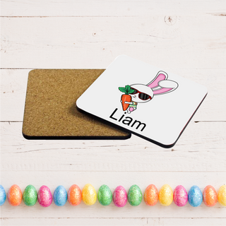 Easter Bunny with Carrot Square Coaster - Things Engraved