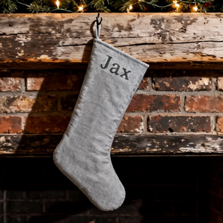 Solid Colour Christmas Stockings with Embroidered Name Things Engraved