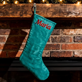 Solid Colour Christmas Stockings with Embroidered Name Things Engraved