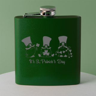 Green Go Luck Yourself 6oz flask - Things Engraved