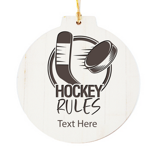 Custom Hockey Wooden Ornament - Things Engraved