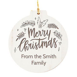 Merry Christmas Custom Wood Ornament - Things Engraved