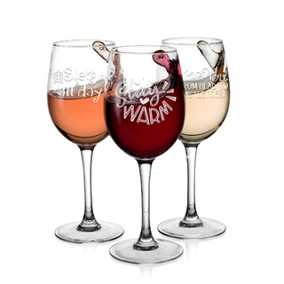 Christmas Wine glass - Set of 3 - Things Engraved