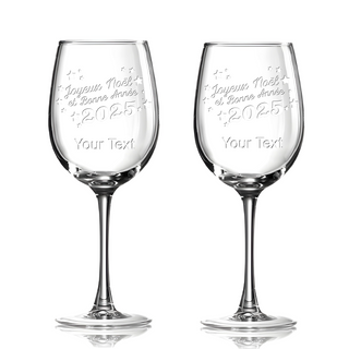 Holiday Wine Glass - Set of 2 - Things Engraved