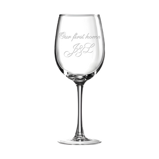 Custom Engraved Our First Home White Wine Glass - Things Engraved