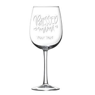 Blessed Mama Engraved Red Wine Glass - Things Engraved