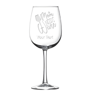 Mom Needs Wine Engraved Red Wine Glass - Things Engraved