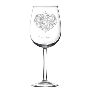 Pretty Heart Red Wine Glass - Things Engraved