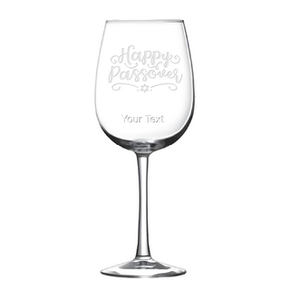 Happy Passover Red Wine Glass - Things Engraved