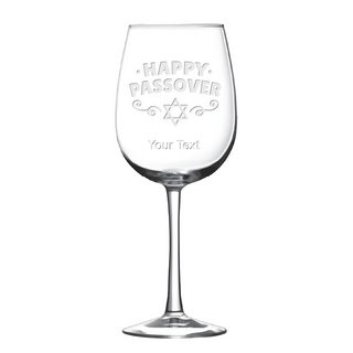Passover Holiday Red Wine Glass - Things Engraved