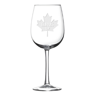 Elbows Up Wine Glass - Things Engraved
