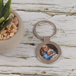 Round Keychain with Custom Photo - Things Engraved