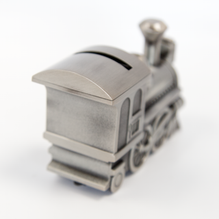 Pewter Train Bank with Custom Engraving - Things Engraved