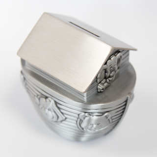 Pewter Noah’s Ark Bank with Custom Engraving - Things Engraved