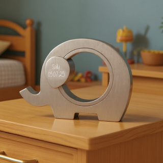 Pewter Elephant Bank with Custom Engraving - Things Engraved