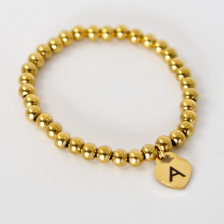 Custom Heart Charm Bracelet - Gold - Things Engraved