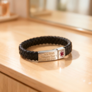 Leather Medical Alert with Custom Engraving Things Engraved