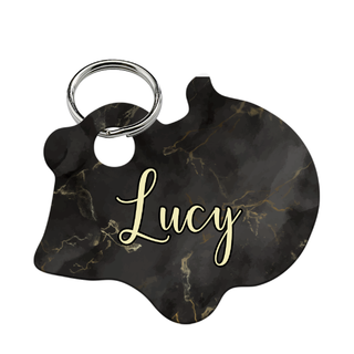 Marble Design Mouse Shaped Pet Tag - Things Engraved