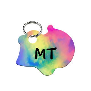 Tie-Dye Mouse Shaped Pet Tag - Things Engraved