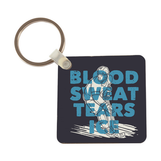 Blood, Sweat, Tears, Ice Square Keychain - Things Engraved