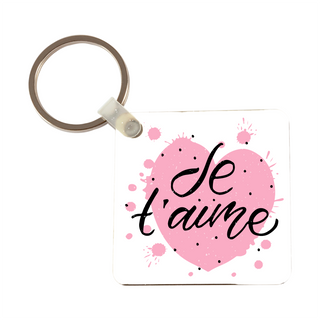 Je T'aime Square Keychain - Things Engraved