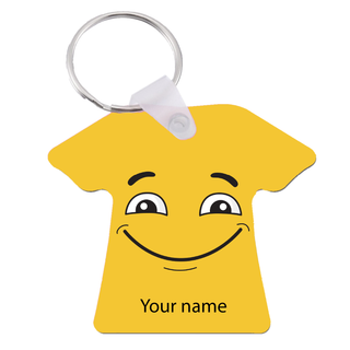 Custom Happy Face Shirt Keychain - Things Engraved