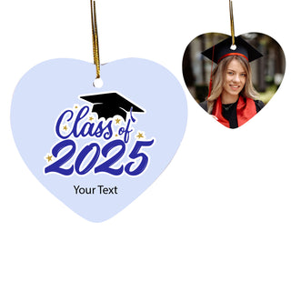 Class of 2025 Double Sided Heart Shaped Ceramic Ornament - Things Engraved