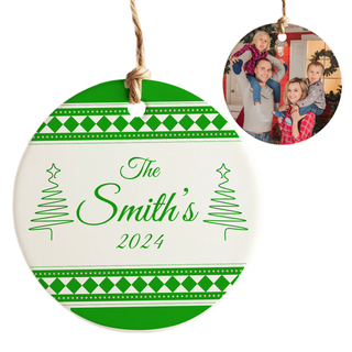 Family Name Custom Ceramic Round Ornament - Things Engraved