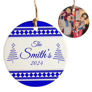 Family Name Custom Ceramic Round Ornament - Things Engraved
