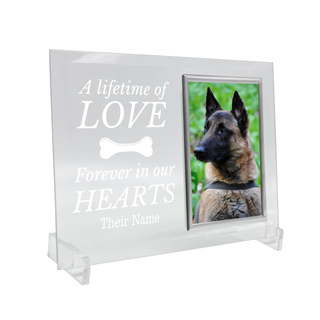Pet Memorial A Lifetime of Love Glass Picture Frame - Things Engraved