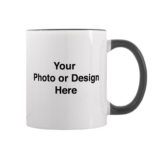 Custom 11oz Photo Mug - Black Handle - Things Engraved