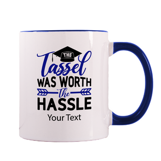Worth the Hassle for the Tassel Ceramic Mug Cobalt Inlay  11 oz - Things Engraved