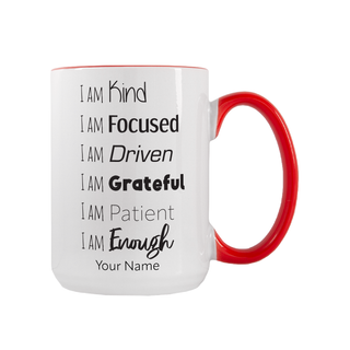 I am Enough Ceramic Coffee Mug 15 oz - Things Engraved