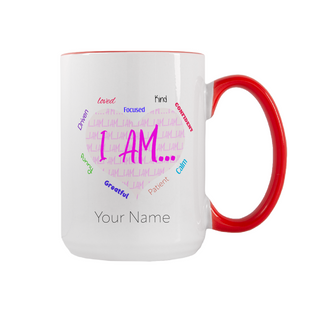 I am Inspirational Heart Ceramic Mug 15 oz - Things Engraved