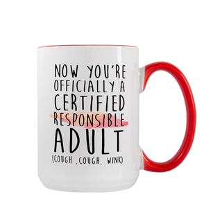 Officially an Adult Ceramic Birthday Mug 15 oz - Things Engraved