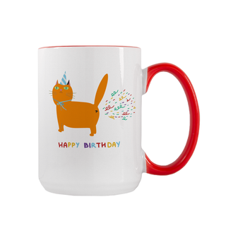 Cat Lovers Happy Birthday Mug 15 oz - Things Engraved