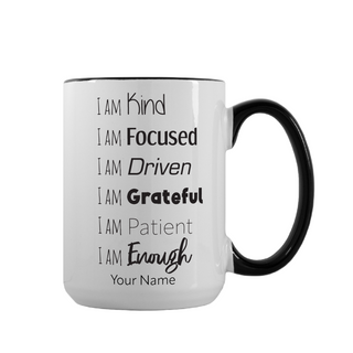 I am Enough Ceramic Coffee Mug 15 oz - Things Engraved