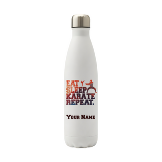 Eat Sleep Karate Repeat Vacuum Water Bottle - Things Engraved