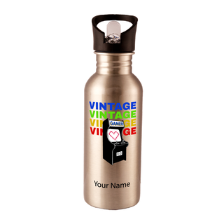 Vintage Gamer Water Bottle 600ml - Things Engraved