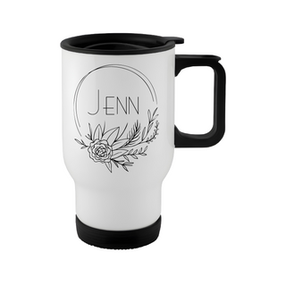 Custom Floral Ring Travel Mug - Things Engraved
