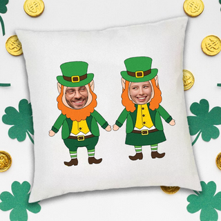 Your Photo Smiling Leprechaun Pillow - Things Engraved