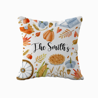 Autumn Themed Throw Pillow with Filling - Things Engraved