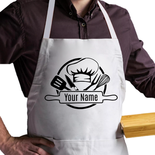 Custom Name with Utensils Adult Size Apron - Things Engraved