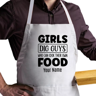 Guys Who Can Cook Their Own Food Adult Size Apron - Things Engraved