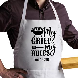 My Grill My Rules Adult Size Apron - Things Engraved