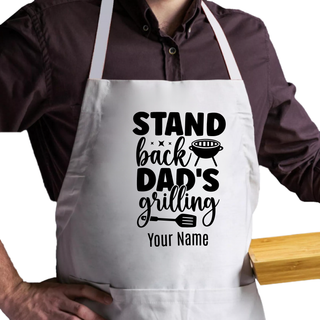 Stand Back Dad's Grilling Adult Size Apron - Things Engraved