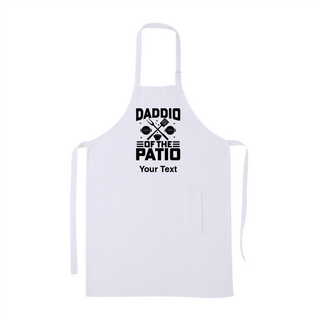 Daddio of the Patio Adult Apron WHT - Things Engraved