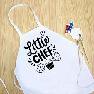 The Little Chef Youth Apron WHITE - Things Engraved