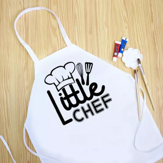 Little Chef 2 Youth Apron WHITE - Things Engraved