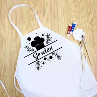 Chef's Hat Youth Apron WHITE - Things Engraved